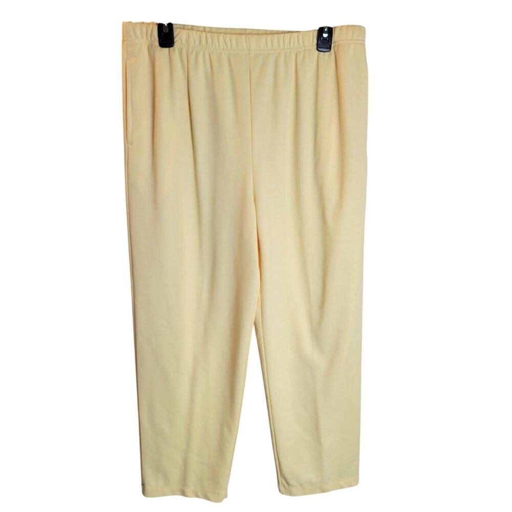 Haymaker Womens Size PL Yellow Solid Elastic Waist Pull On Pants